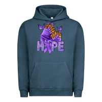 Pigment Midnight Navy hope lavender ribbon all cancers Urban Hoodie - NancyCooperArtShop