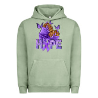Pigment Oil Green hope lavender ribbon all cancers Urban Hoodie - NancyCooperArtShop
