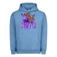 Pigment Pebble Blue hope lavender ribbon all cancers Urban Hoodie - NancyCooperArtShop