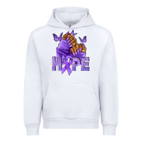 White hope lavender ribbon all cancers Urban Hoodie - NancyCooperArtShop