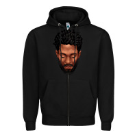 Black bearded black man portrait Zipper Hoodie - texasbilliewilder