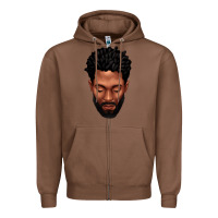 Chestnut bearded black man portrait Zipper Hoodie - texasbilliewilder