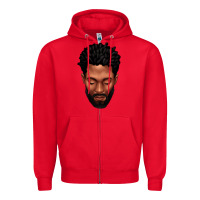 Red bearded black man portrait Zipper Hoodie - texasbilliewilder