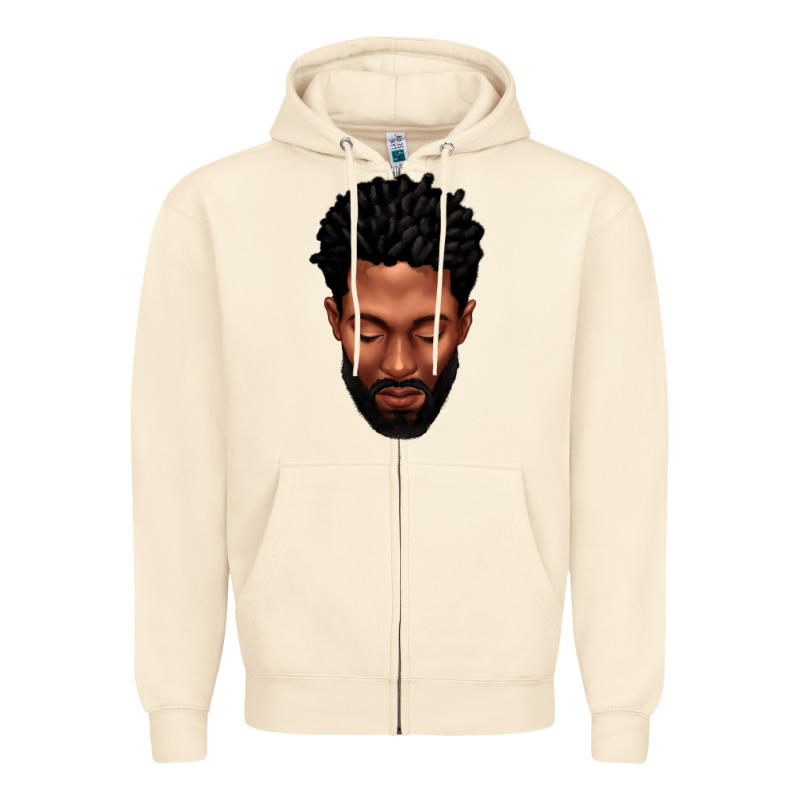Bearded Black Man Portrait Zipper Hoodie by texasbilliewilder | Teevron