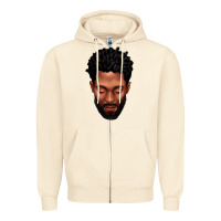 Sandshell bearded black man portrait Zipper Hoodie - texasbilliewilder