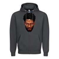 Smoke bearded black man portrait Zipper Hoodie - texasbilliewilder