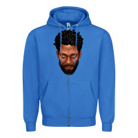 True Royal bearded black man portrait Zipper Hoodie - texasbilliewilder