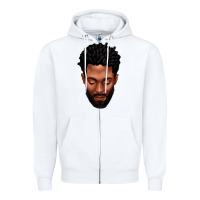 White bearded black man portrait Zipper Hoodie - texasbilliewilder