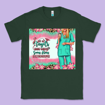 Not All Angels Have Wings Blonde Nurse Classic Tee Designed By Ranaportraitstore
