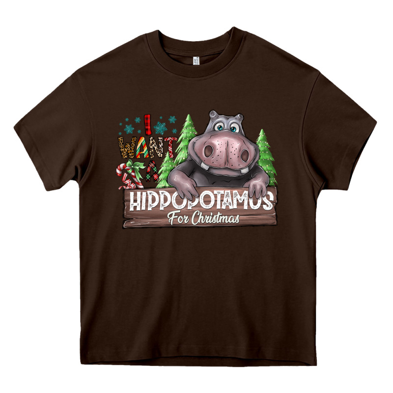 Iwant Hippopota Maps For Christmas Heavy Core Tee by CowhideDigitalArt | Teevron