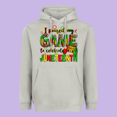 I Paused My Game To Celebrate Juneteenth Heavyweight Hoodie Designed By Zillion Design Studio