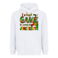 White i paused my game to celebrate juneteenth Heavyweight Hoodie - Zillion Design Studio