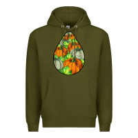 Army Green Fall Teardrop Premium Hoodie - LillyAllenDesigns