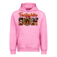Fuchsia Pink American Flag Firefighter Son Urban Hoodie - LillyAllenDesigns