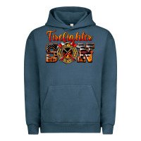 Pigment Midnight Navy American Flag Firefighter Son Urban Hoodie - LillyAllenDesigns