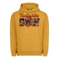 Pigment Peanut Butter American Flag Firefighter Son Urban Hoodie - LillyAllenDesigns