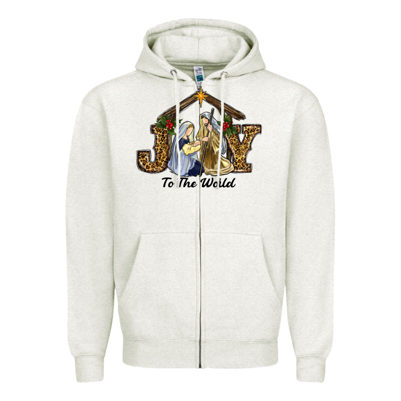 Joy To The World Baby Jesus Christmas Zipper Hoodie by RanaPortraitStore | Teevron