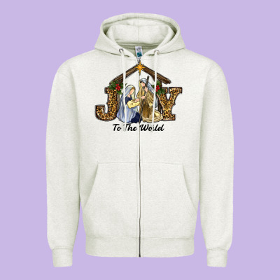 Zipper Hoodie Joy To The World Baby Jesus Christmas