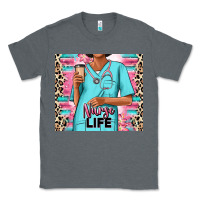 Charcoal Heather nurse life afro woman Classic Tee - RanaPortraitStore
