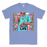 Colony Blue nurse life afro woman Classic Tee - RanaPortraitStore