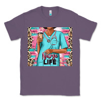 Lavender nurse life afro woman Classic Tee - RanaPortraitStore
