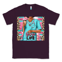 Plum nurse life afro woman Classic Tee - RanaPortraitStore