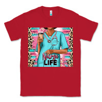 Red nurse life afro woman Classic Tee - RanaPortraitStore