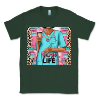 Sports Green nurse life afro woman Classic Tee - RanaPortraitStore