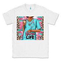 White nurse life afro woman Classic Tee - RanaPortraitStore
