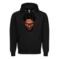 Black bearded black man portrait Zipper Hoodie - texasbilliewilder