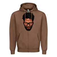 Chestnut bearded black man portrait Zipper Hoodie - texasbilliewilder