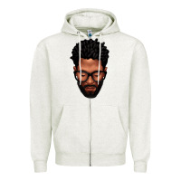Oatmeal Heather bearded black man portrait Zipper Hoodie - texasbilliewilder