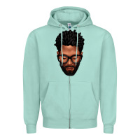 Seafoam bearded black man portrait Zipper Hoodie - texasbilliewilder