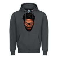 Smoke bearded black man portrait Zipper Hoodie - texasbilliewilder
