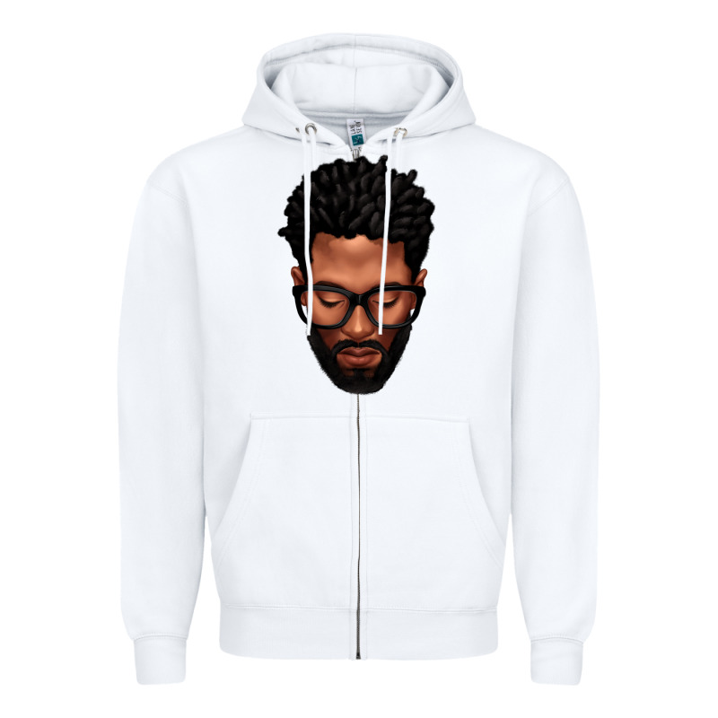 Bearded Black Man Portrait Zipper Hoodie by texasbilliewilder | Teevron
