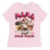 Bubblegum Pink mama needs coffee Ladies Tee - BarkalooDesign