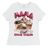 White mama needs coffee Ladies Tee - BarkalooDesign