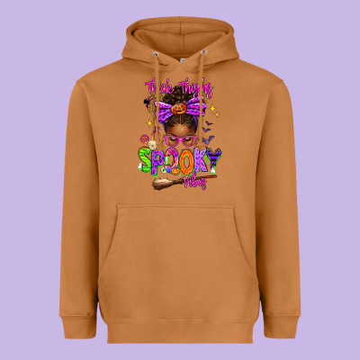 Thick Thighs Spooky Vibes Heavyweight Hoodie Designed By Texasbilliewilder