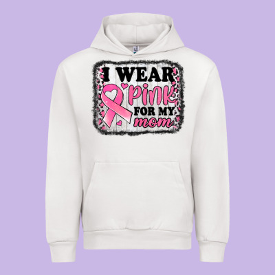 I Wear Pink For My Mom Breast Cancer Awareness Urban Hoodie Designed By Jasminsmagicworld