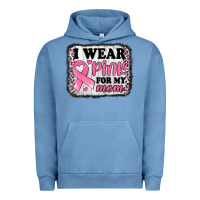 Pigment Pebble Blue i wear pink for my mom breast cancer awareness Urban Hoodie - Jasminsmagicworld