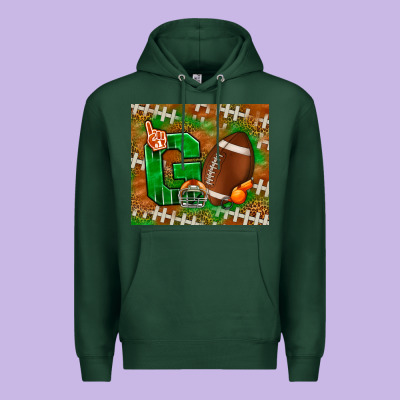 Go American Football Leopard Premium Hoodie Designed By Nancycooperartshop