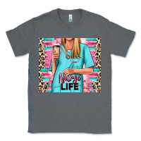 Charcoal Heather nurse life blonde woman Classic Tee - RanaPortraitStore