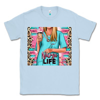 Dusty Blue nurse life blonde woman Classic Tee - RanaPortraitStore