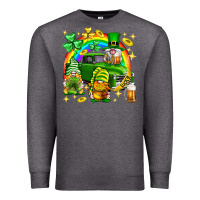 Charcoal Heather St. Patrick's Day gnomies truck Premium Sweatshirt - Neo Western