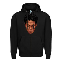 Black black man portrait Zipper Hoodie - texasbilliewilder