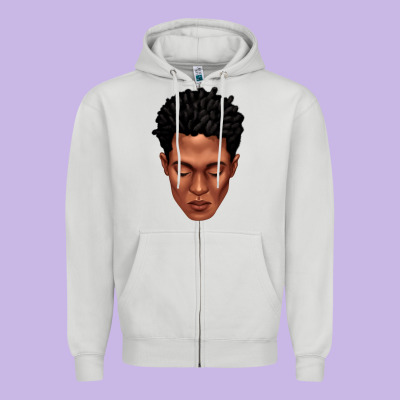 Black Man Portrait Zipper Hoodie Designed By Texasbilliewilder