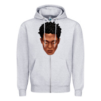 Heather Grey black man portrait Zipper Hoodie - texasbilliewilder