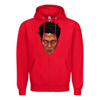 Red black man portrait Zipper Hoodie - texasbilliewilder