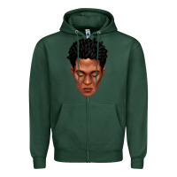 Sports Green black man portrait Zipper Hoodie - texasbilliewilder