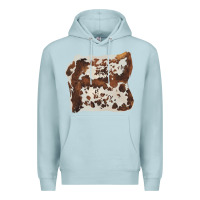 Blue Mist hand drawn cowhide cow fur Premium Hoodie - BarkalooDesign